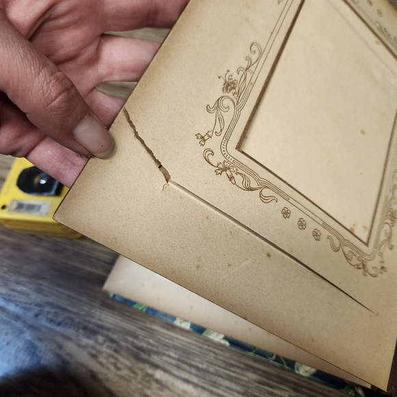 Vtg Victorian Lady & Man CELLULOID PHOTO ALBUM Scrapbook Velvet  Gold Hardware - Picture 15 of 16